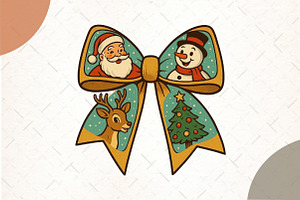Christmas Coquette Bow Png, an Illustration by Watercolor design