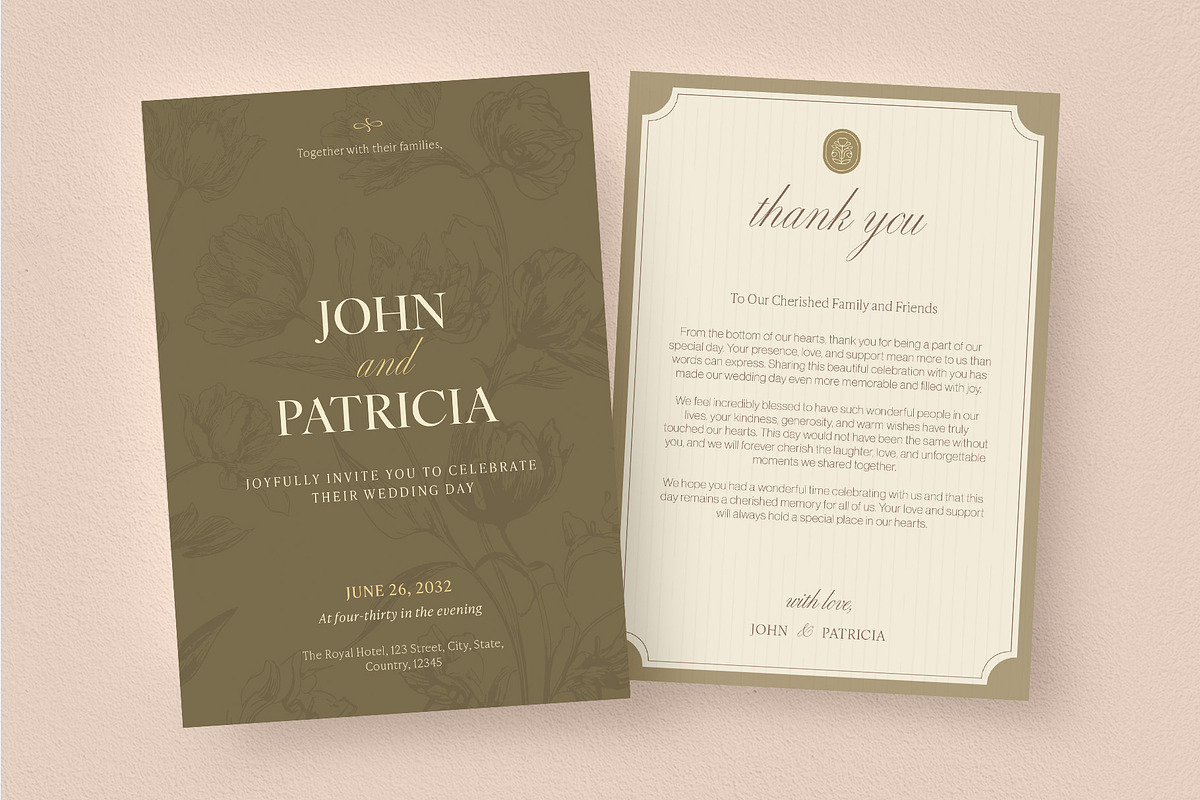 Wedding Invitations Set, a Stationery Template by BrandPacks (Photo 2 of 9)