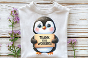 Watercolor Labor Day Animals Clipart, an Illustration by CraftArtStudio (Thumbnail 3 of 6)
