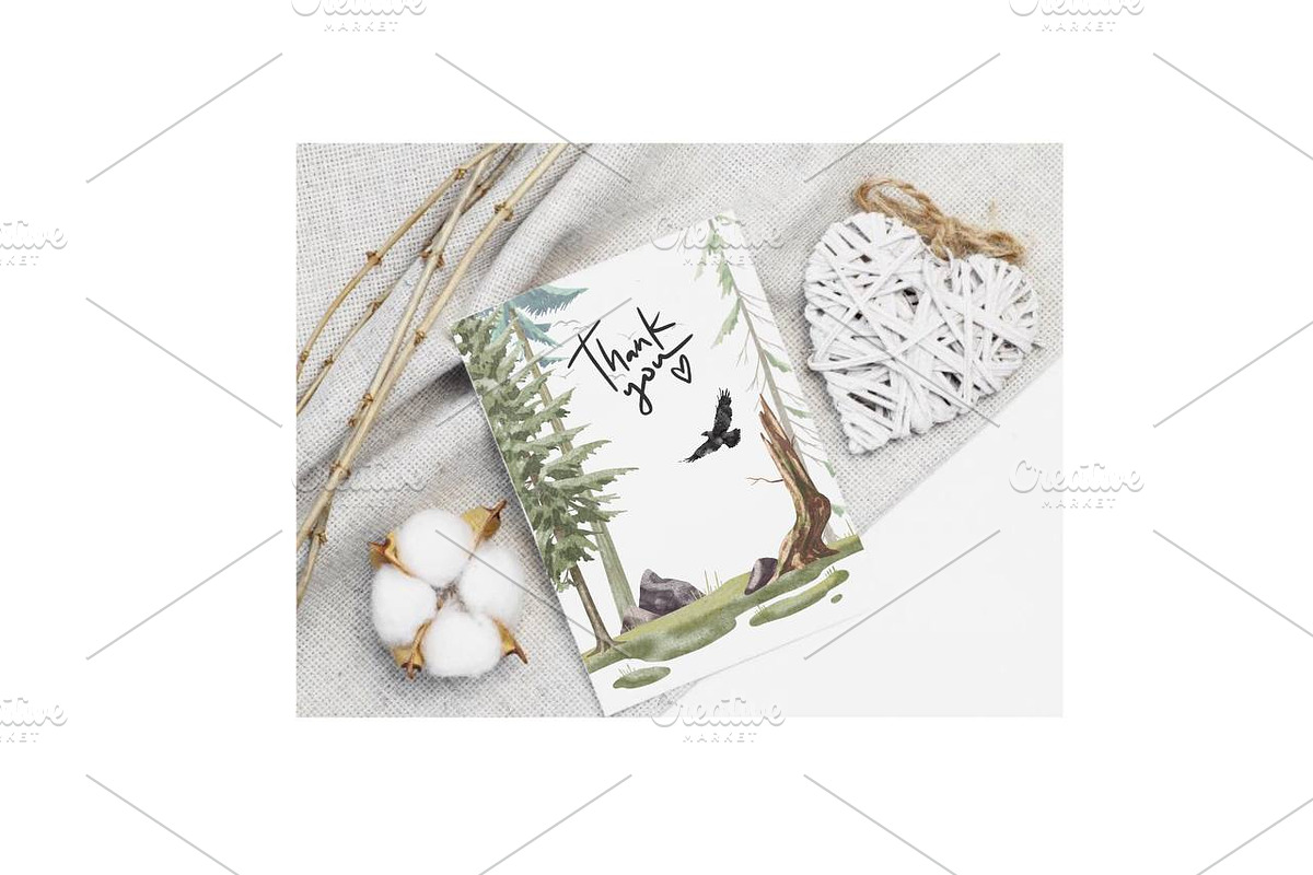Forest Watercolor Woods Pine Tree, an Illustration by NKTKNS (Photo 7 of 7)