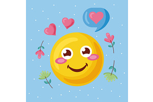 emoticon with hearts, an Object Illustration by studiogstock