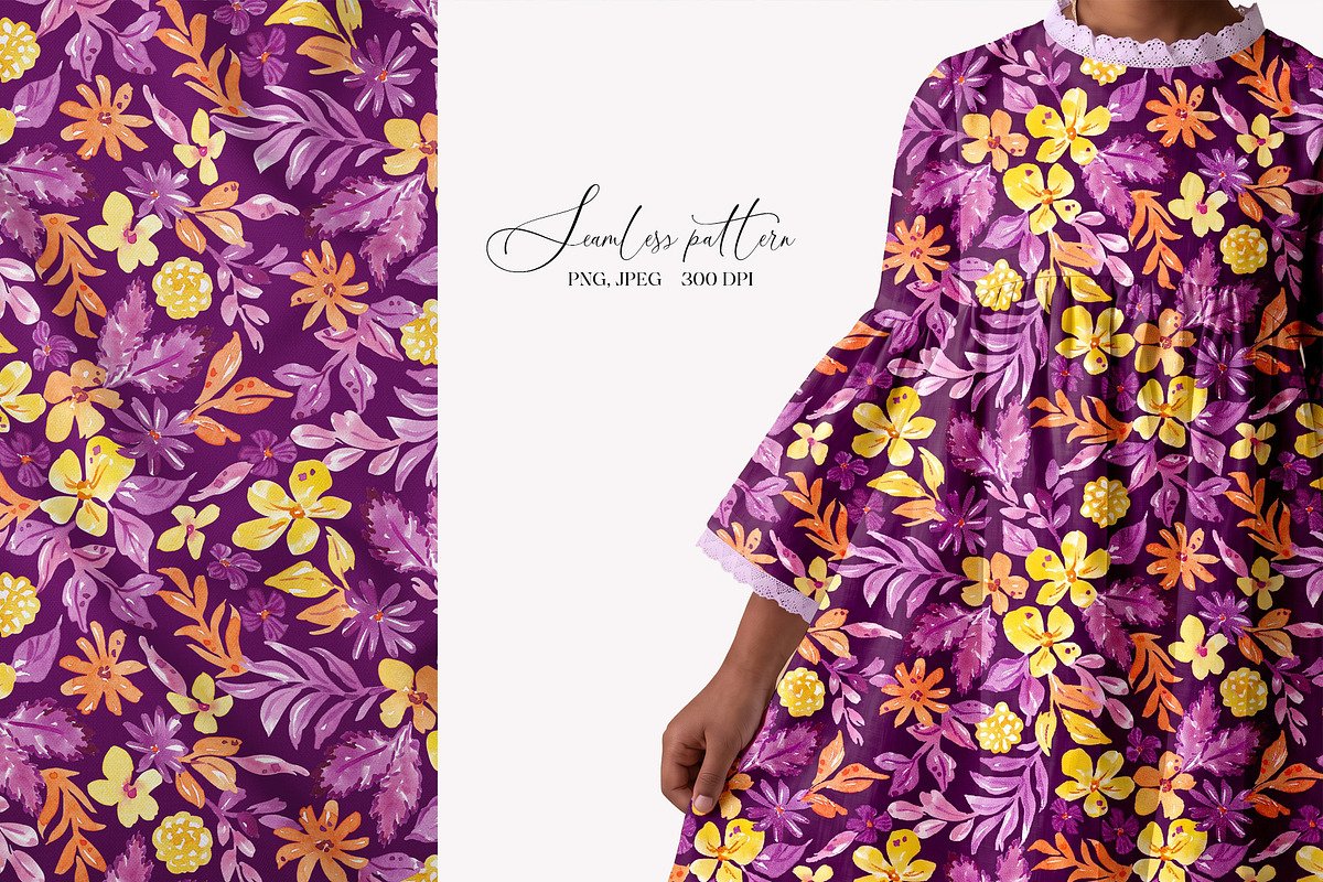 Fantasy Floral Garden Pattern, a Pattern Graphic by SirenaArt (Photo 8 of 12)