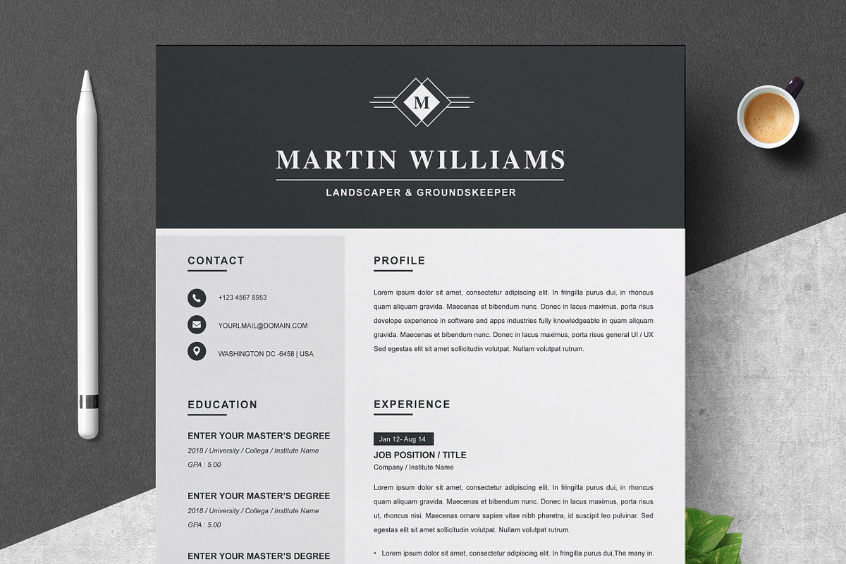 Resume Template, a Resume Template by ResumeInventor (Photo 1 of 6)