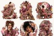 Modern Rosy Lady Clipart Bundle, a Person Illustration by BusyDaydesign (Thumbnail 8 of 9)