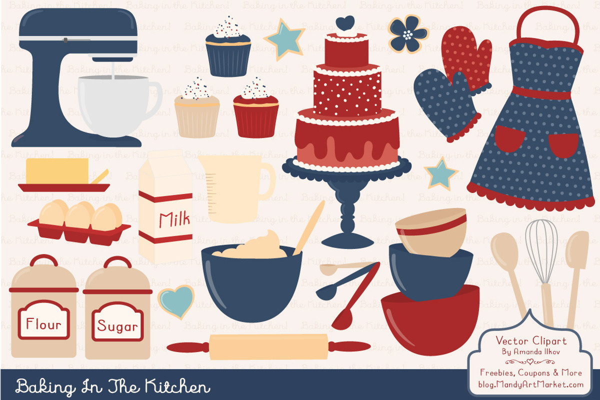 Americana Baking Clipart & Vectors, an Illustration by Amanda Ilkov (Photo 1 of 4)