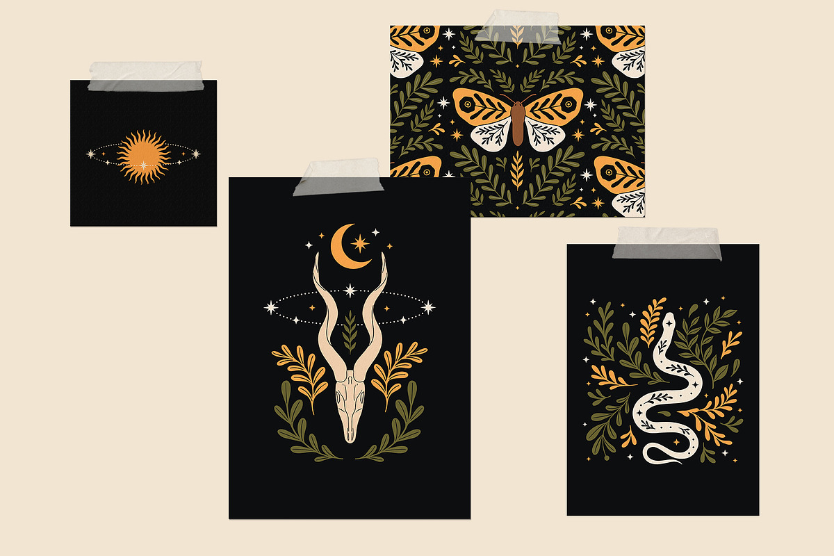 Dark Magic Forest Graphics Set, an Animal Illustration by Katerina Osa (Photo 4 of 12)