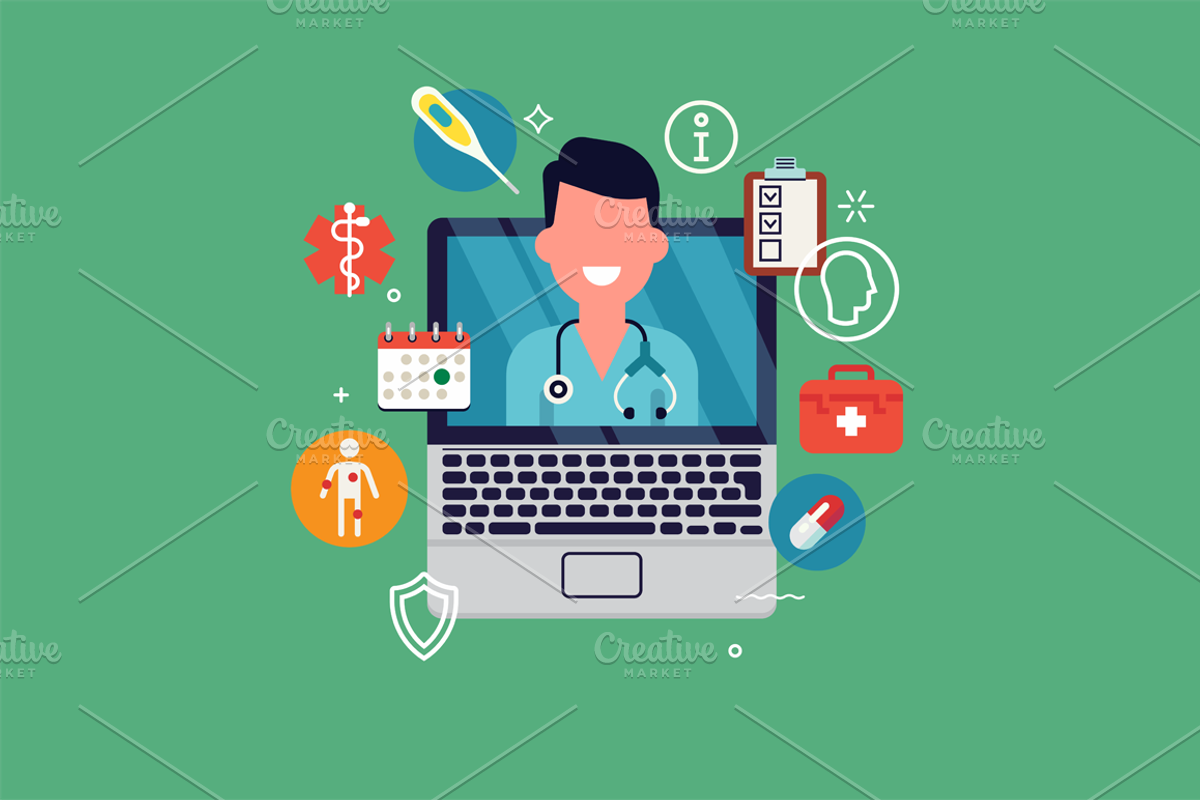 Telemedicine Graphic Elements, a Healthcare Illustration by Masha Tace (Photo 2 of 4)