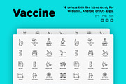 Vaccine | 16 Thin Line Icons, an Outline Icon by Alex Blogoodf (Thumbnail 2 of 15)