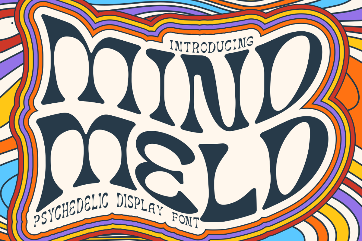 Mind Meld - Psychedelic Display Font, a Font by PutraCetol Studio (Photo 5 of 12)