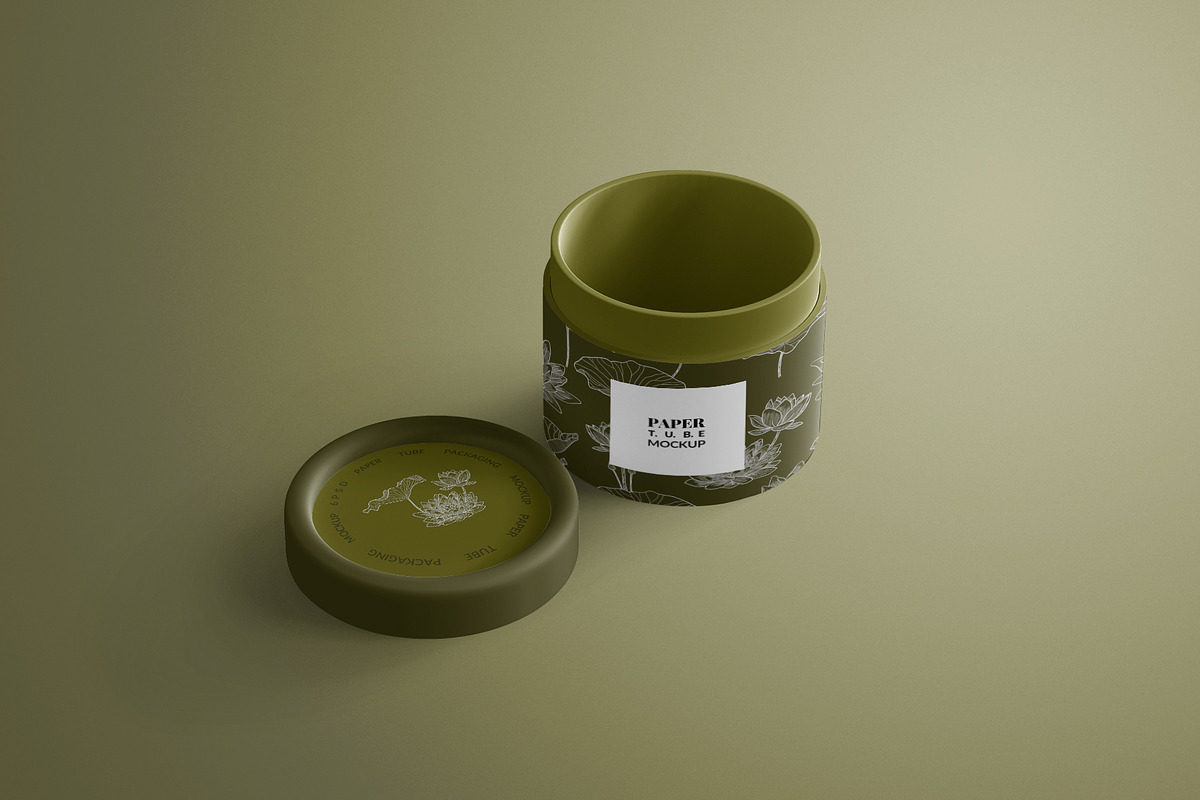 Small Paper Tube Packaging Mockup, a Packaging Mockup by Sheikhadesign (Photo 11 of 11)