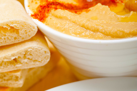 Hummus with pita bread, a Food & Drink Photo by keko64