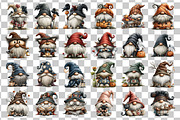 Whimsical Halloween Gnomes Clipart, a Seasonal Illustration by Nicolle's Colorful Art (Thumbnail 3 of 4)