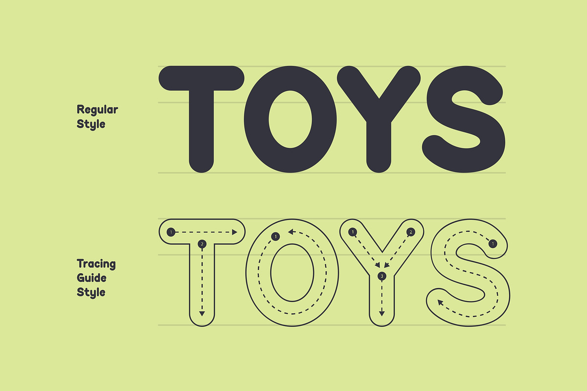 Kidos - Kids Bold & Tracing Letters, a Handwritten Font by Imoodev (Photo 4 of 7)