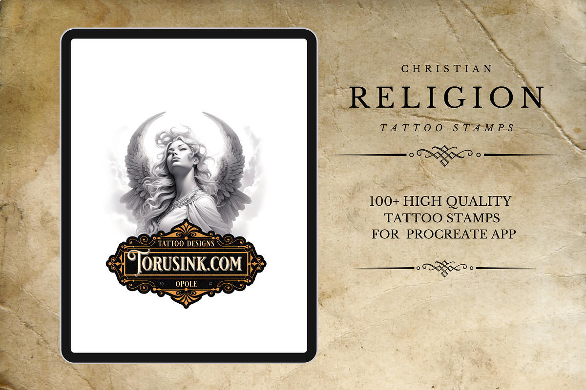 100 Religion,Procreate Tattoo Stamps, a Brush Add-On by Torus1 (Photo 2 of 5)