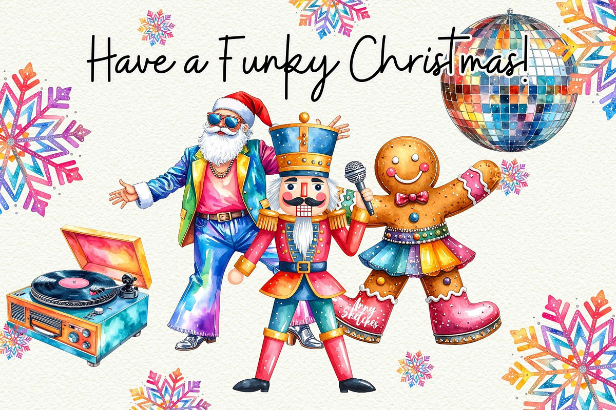 Groovy Disco Christmas, a Seasonal Illustration by Anna Design Studio (Photo 12 of 12)