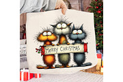 Merry Christmas,Quirky Christmas Cat, an Illustration by Libby Wishes (Thumbnail 8 of 8)