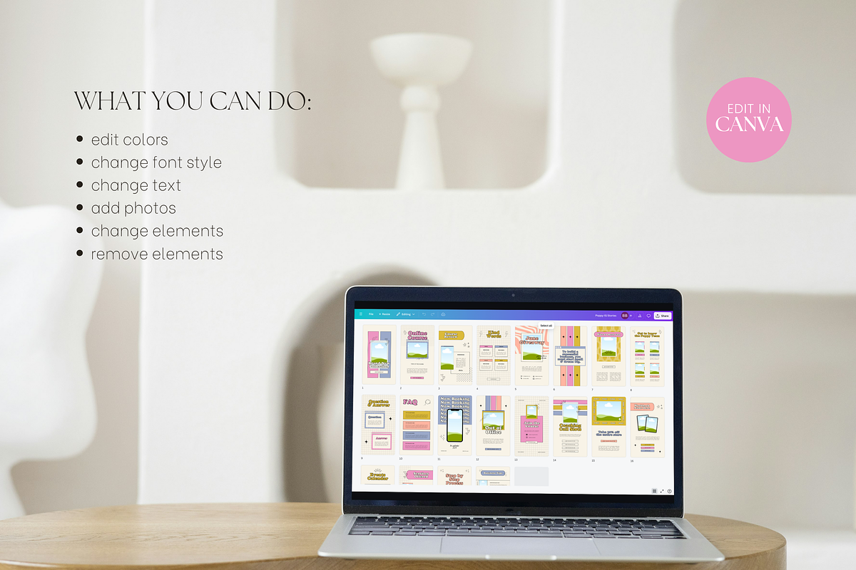 Retro Instagram Stories Posts Canva, a Social Media Template by Branding Babe Co. (Photo 7 of 7)