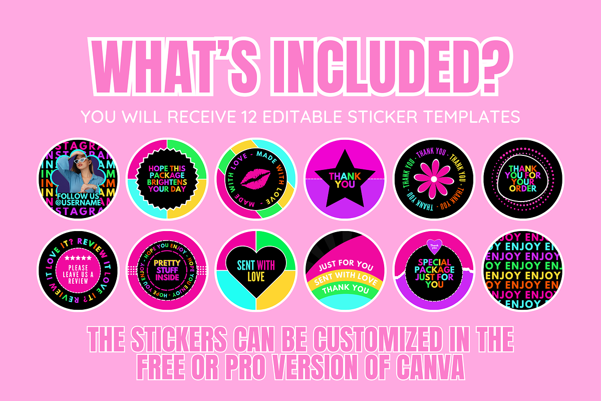 Neon Shipping Sticker Templates, a Marketing Template by SunshineStudioBoutique (Photo 2 of 10)