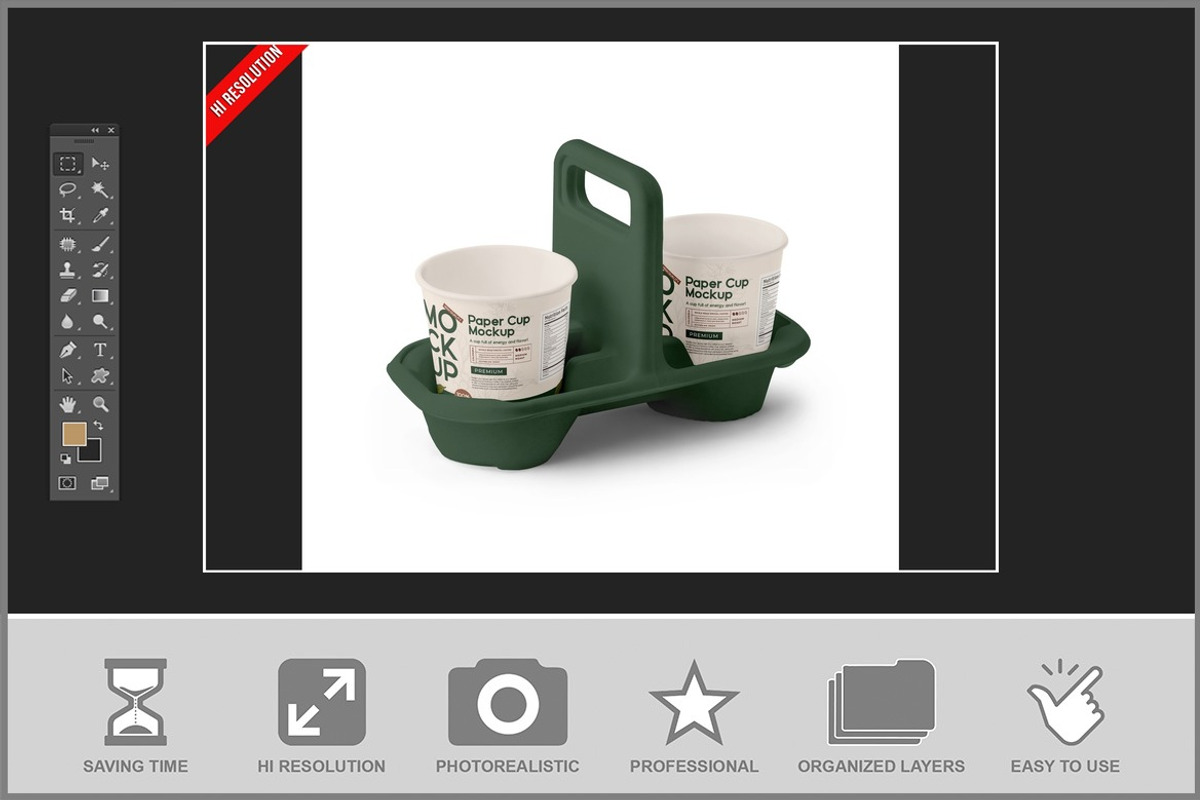 2 Paper Cups Mockup, a Cups & Container Mockup by Bruno's Shop (Photo 2 of 3)