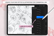 Procreate Birth Flowers Tattoo, a Brushes & More by DiBrush Studio (Thumbnail 2 of 5)