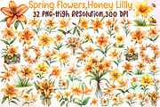Orange Spring Flowers PNG Honey Lill, an Illustration by Sublimation Artist (Thumbnail 1 of 6)