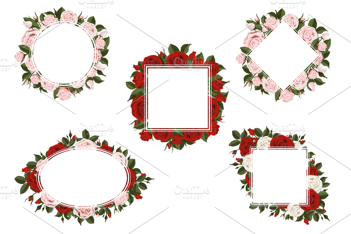Set of white and red vector roses, an Illustration by belander (Photo 4 of 10)