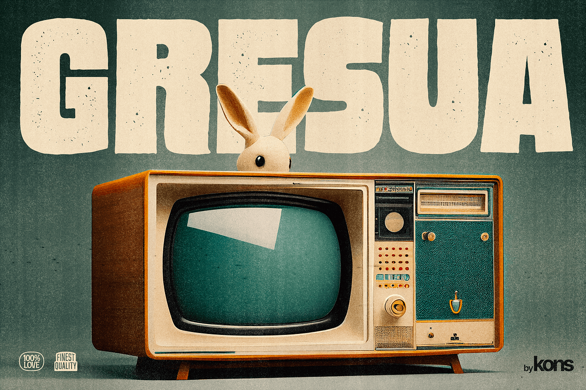 Gresua - Organic Bold Fonts, a Sans Serif Font by Konstantine Studio (Photo 1 of 9)