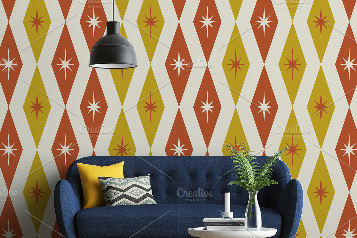 Mid Century Modern Seamless Patterns, a Pattern Graphic by CojoMoxon (Photo 3 of 4)