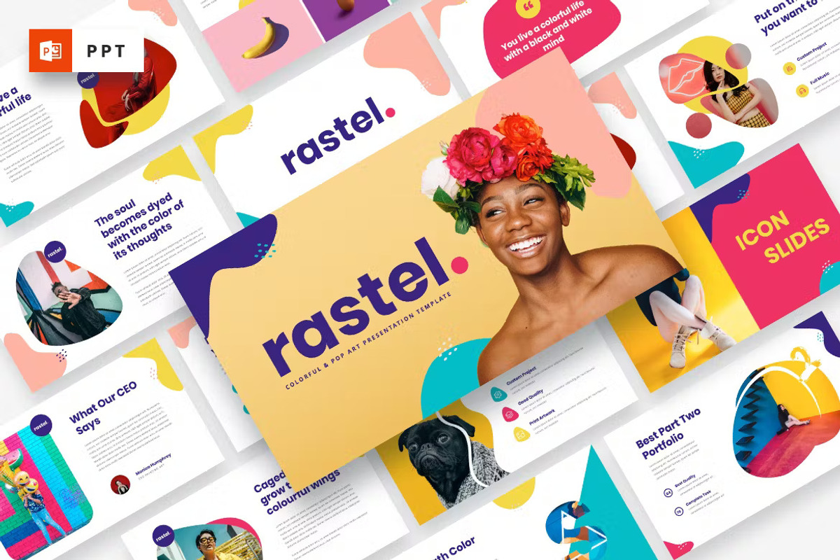 Colorful & Pop Art Powerpoint, a Presentation Template by Indisains (Photo 1 of 6)