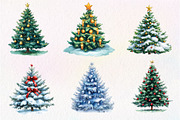 Christmas Tree Clipart PNG, an Illustration by Dream Creation (Thumbnail 6 of 7)