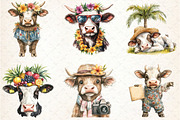 Tropical Hawaiian Summer Cow Clipart, an Illustration by Rose Art (Thumbnail 2 of 7)