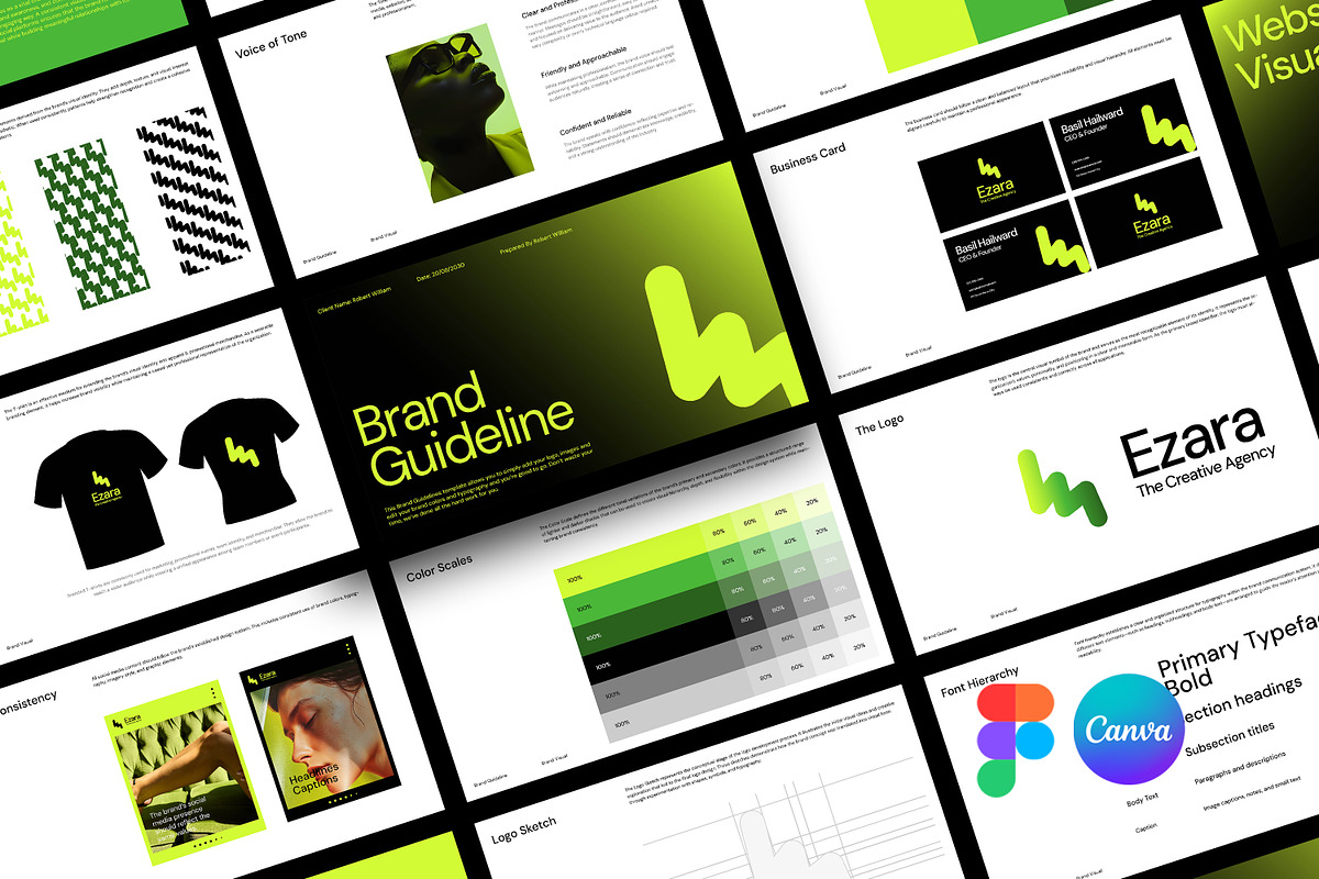 Ezara | Figma & Canva Branding, a Presentation Template by Artisan Vibes (Photo 1 of 11)