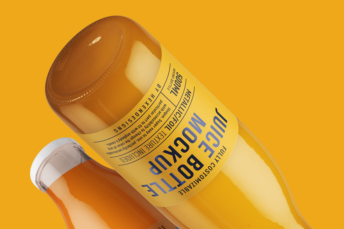 Juice Round Bottle Mockup, a Product Mockup by HexenDesigns (Photo 10 of 12)
