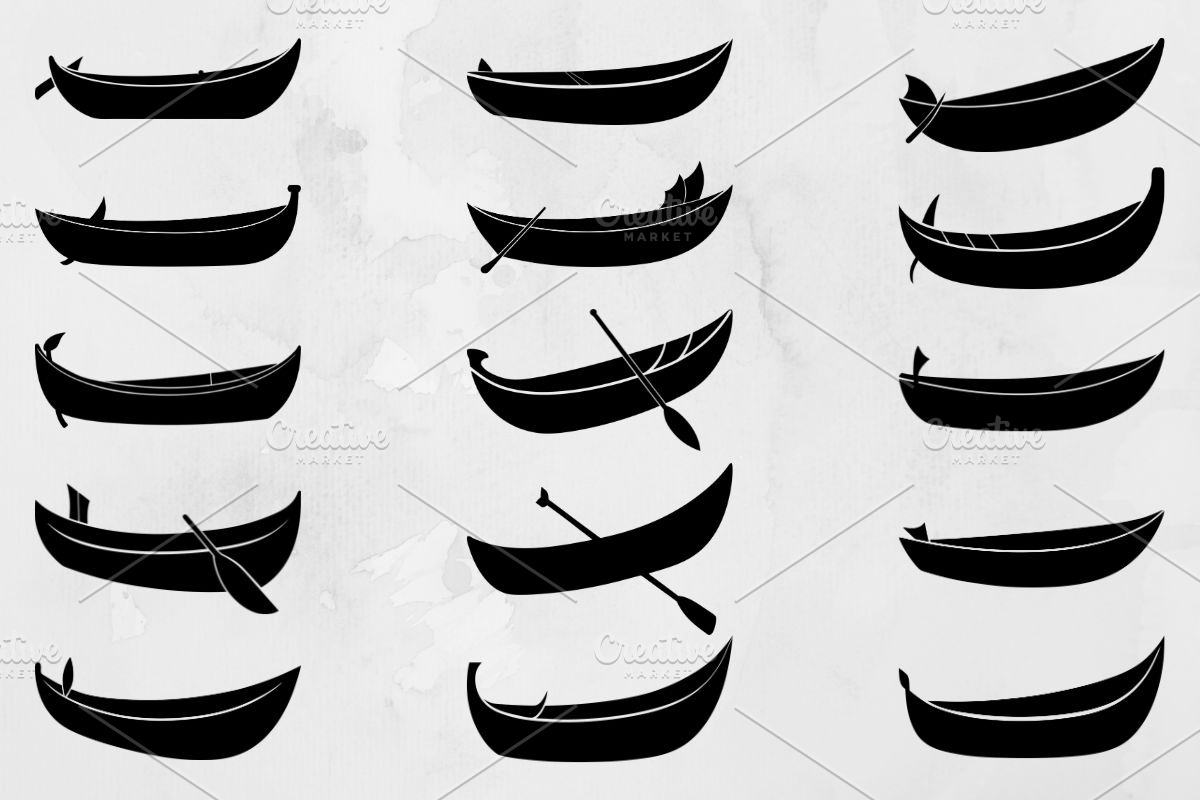 Canoe Silhouette SVG #2, a Transportation Illustration by newminddesign (Photo 1 of 5)