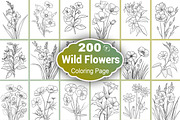 Wild Flowers Coloring Page, a Graphic by Forhadx5 (Thumbnail 1 of 15)