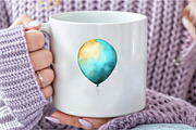 Teal and Gold Balloons Clipart, an Illustration by DreamCafeArt (Thumbnail 7 of 9)