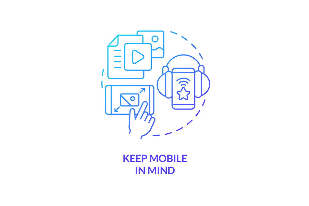 Keep mobile in mind blue gradient, an Icon by IMG Visuals