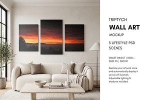 Triptych Wall Art Mockup