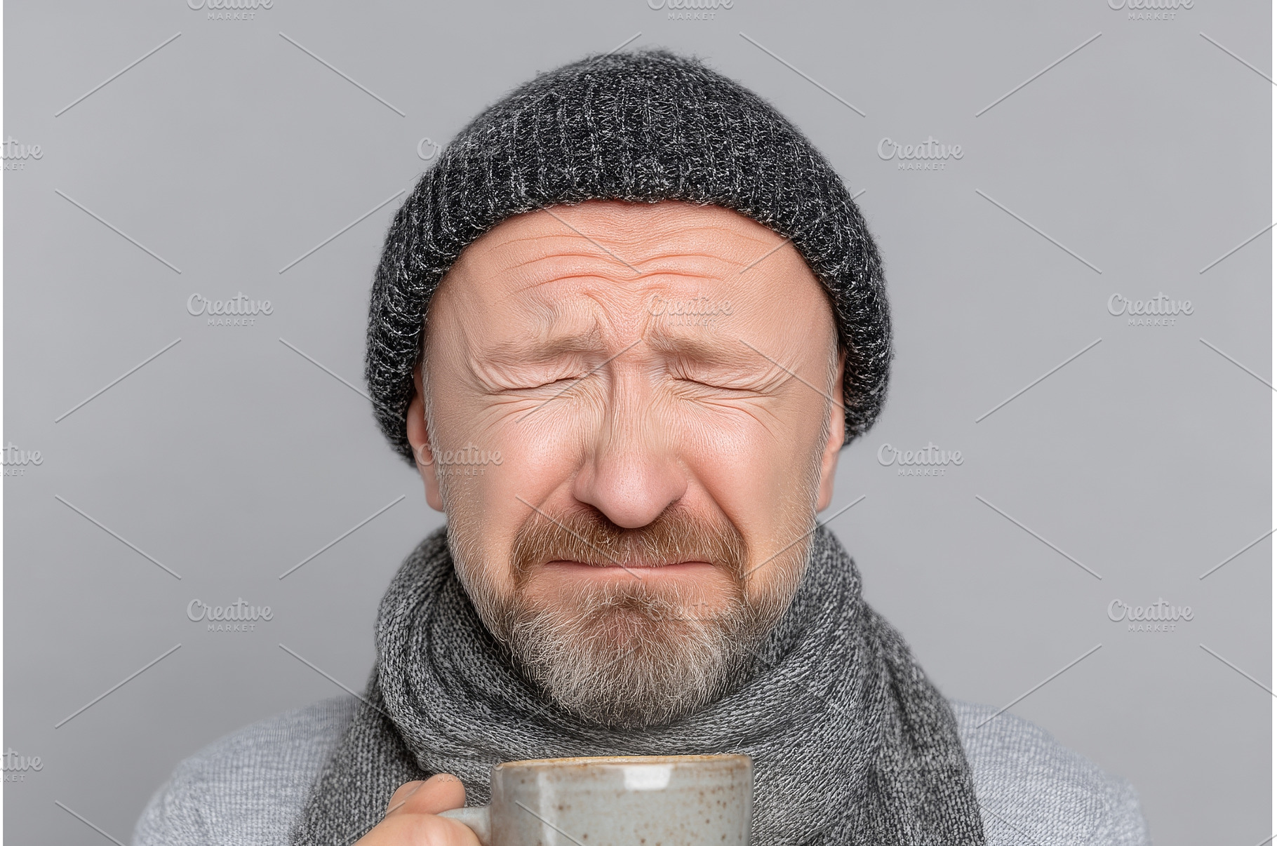 A man is savoring a warm cup of, a Person Photo by ZinetroN
