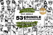 BUNDLE WILD ANIMALS VECTOR, an Animal Illustration by AnastasiyaOleynik (Thumbnail 1 of 20)