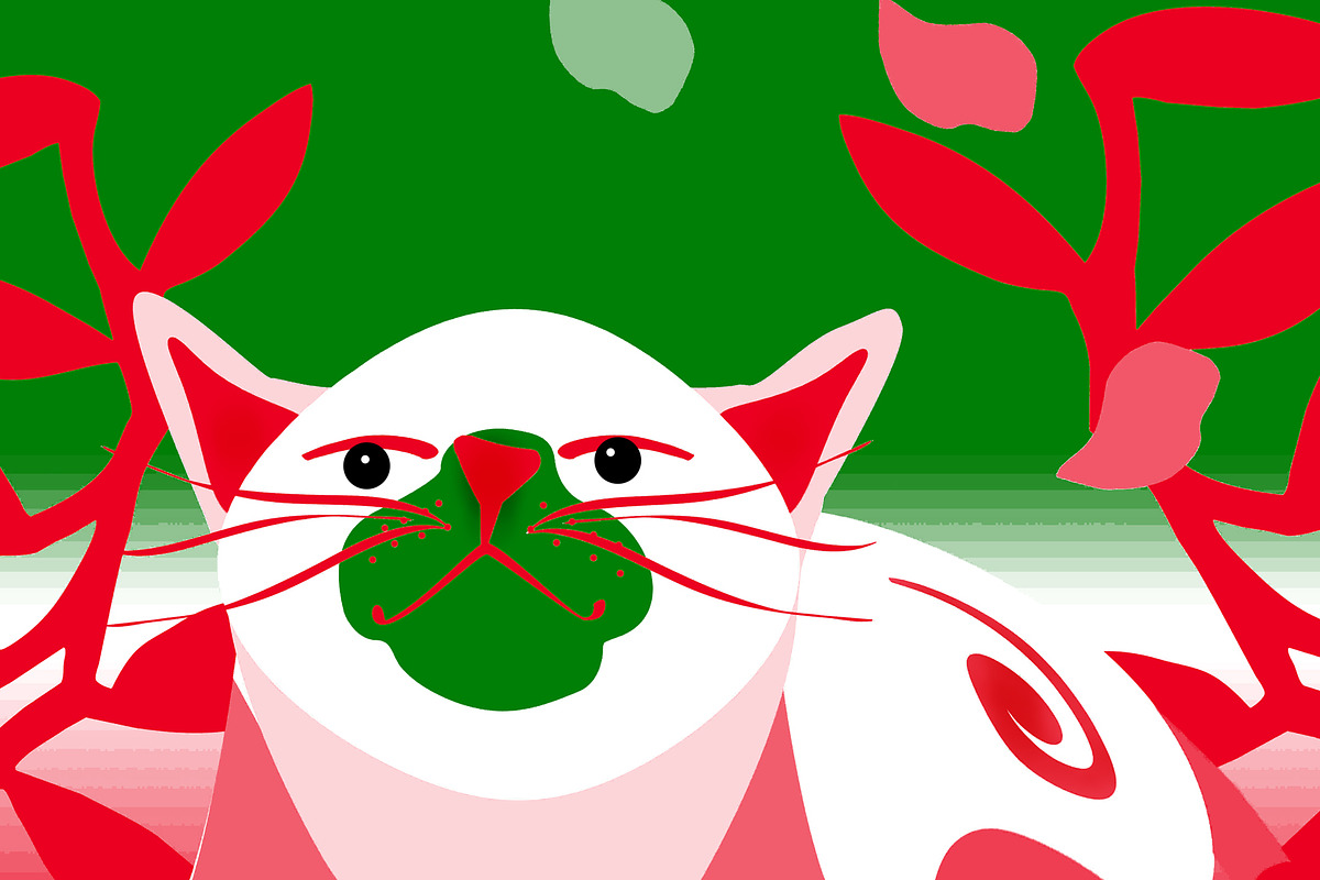 Christmas Cat in the Garden, an Animal Illustration by Sharon Schwalbe (Photo 2 of 2)