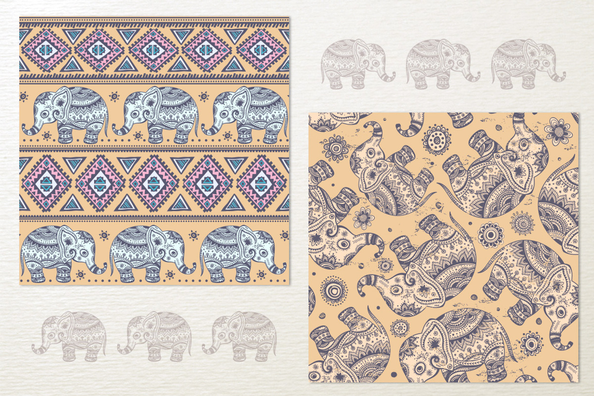 8 Ethnic seamless patterns preview 5