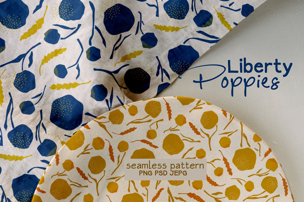 Liberty Poppy Seamless Pattern, a Pattern Graphic by Marta & Livonka (Photo 1 of 8)