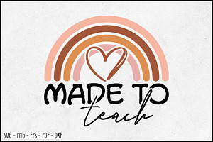 Made To Teach Rainbow Heart SVG, an Object Graphic by BeeCraftR