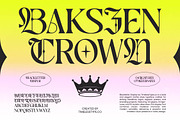 Bakszen Crown Blackletter Display, a Blackletter Font by timelesstype.co (Thumbnail 1 of 10)