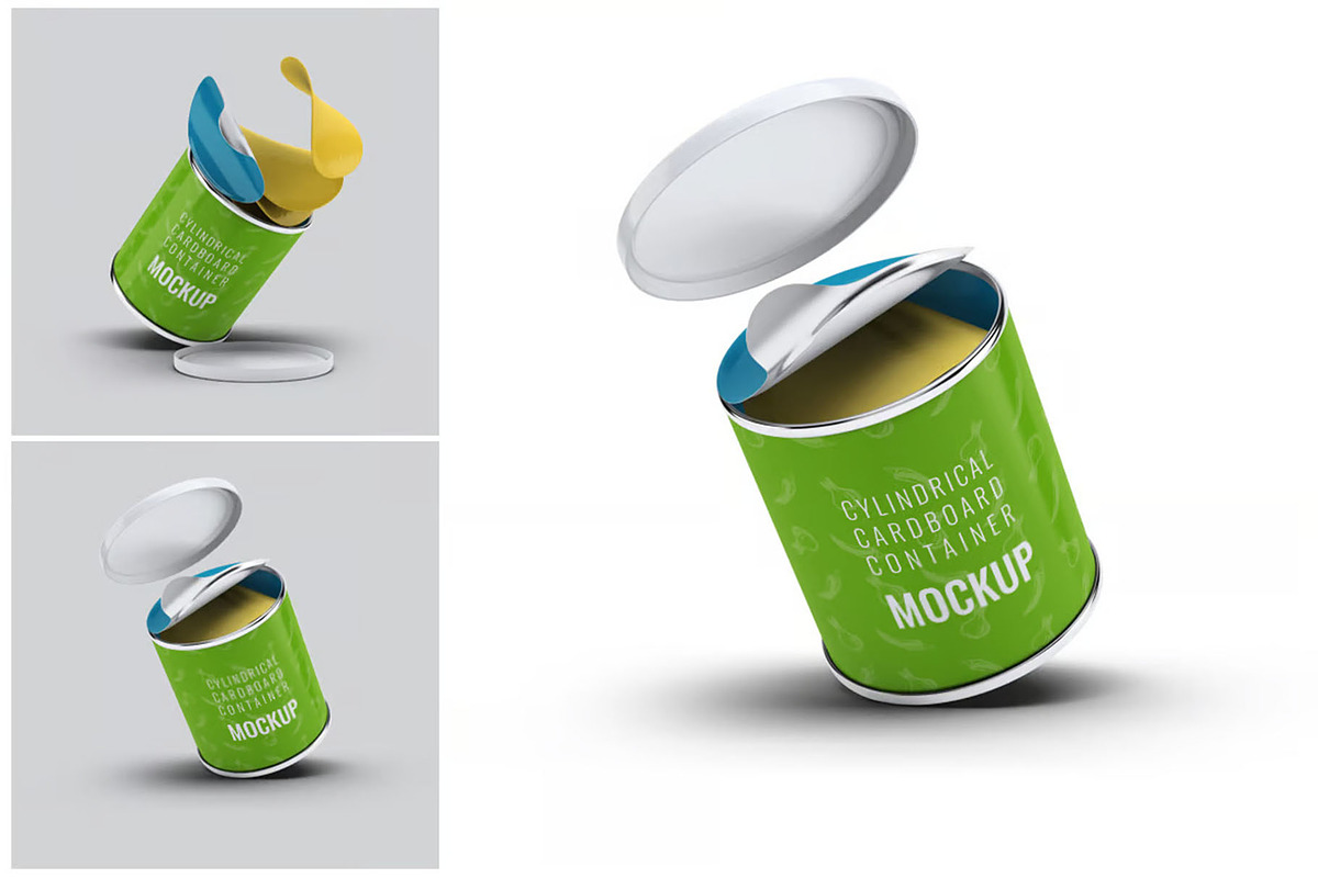 Cylindrical Container Mock-Up, a Packaging Mockup by DesignRushMarket (Photo 6 of 15)