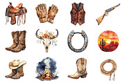 Western Cowboy Clipart, an Illustration by Design Market (Thumbnail 3 of 3)