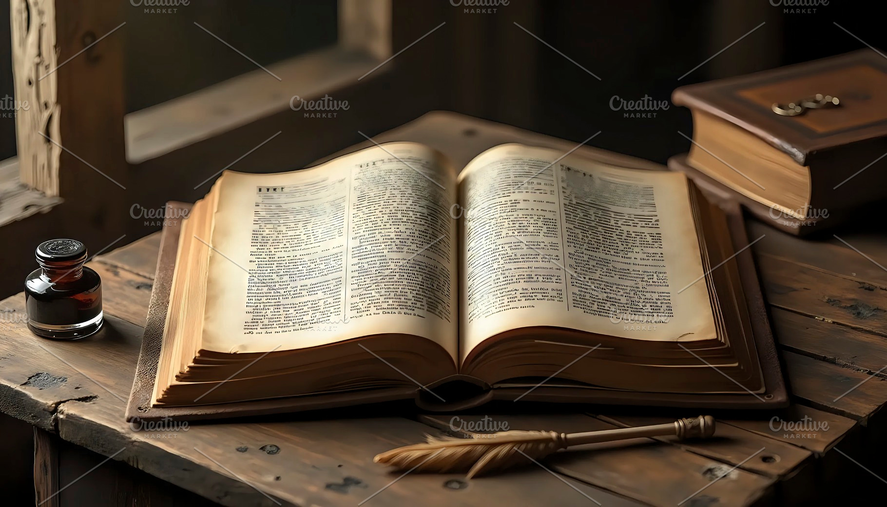 Education Still Life With Old Open B, a Photo by LOGOCREATIVE