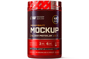 2lb Whey Protein Jar Mockup B2-Pro, a Packaging Mockup by Design Warlord (Thumbnail 1 of 16)
