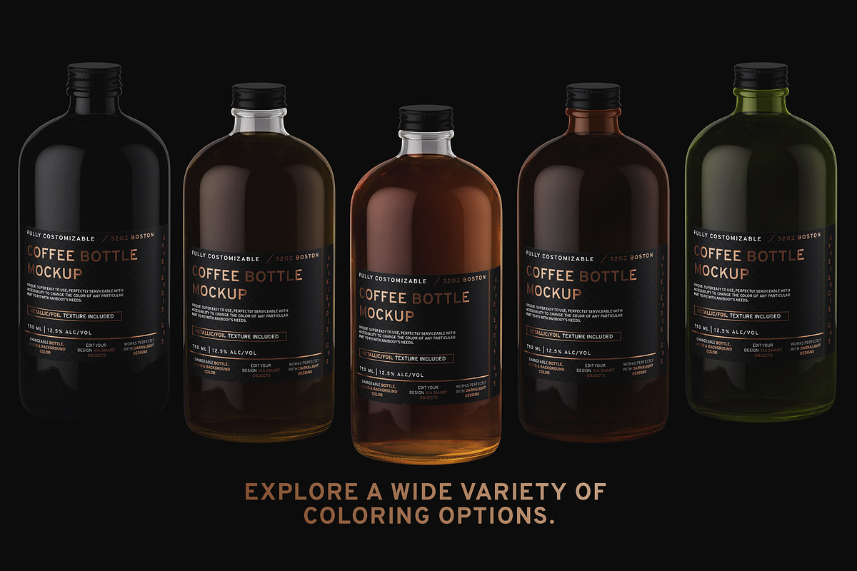 32oz Boston/Coffee Bottle Mockup, a Product Mockup by HexenDesigns (Photo 10 of 11)